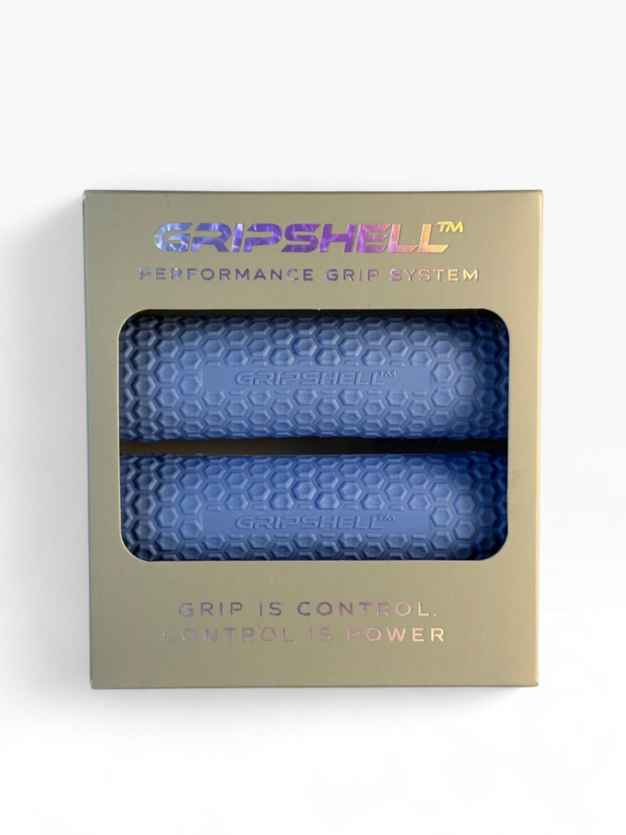 GripShell in Blau, verpackt
